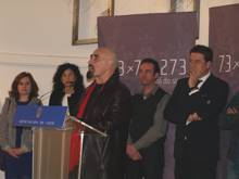 Paco Pestana, en la presentación de la exposicin "73x73x273, A Irmá do sono". Lugo marzo 2012
