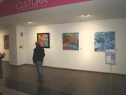 Vista general de la exposición de pinturas de Novais y Pilar Fandiño en "Espacio Cultura", de Espacio Coruña. Enero 2012.